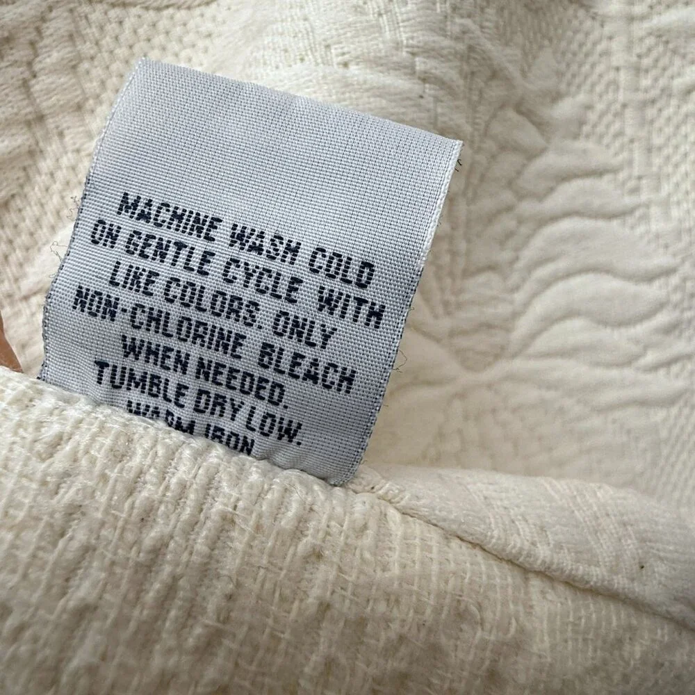 Charter Club Matelasse Pillow Sham Standard Size Pillowcase Cream